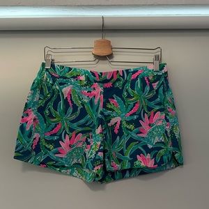 NWOT Lilly Pulitzer 5” Ocean View Shorts Macaw Blue Sweet Escape S